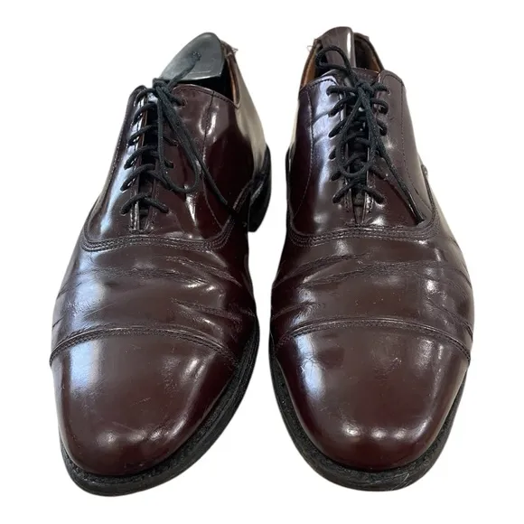 Allen Edmonds Park Avenue Leather Oxford Shoes Size 8 D Burgundy