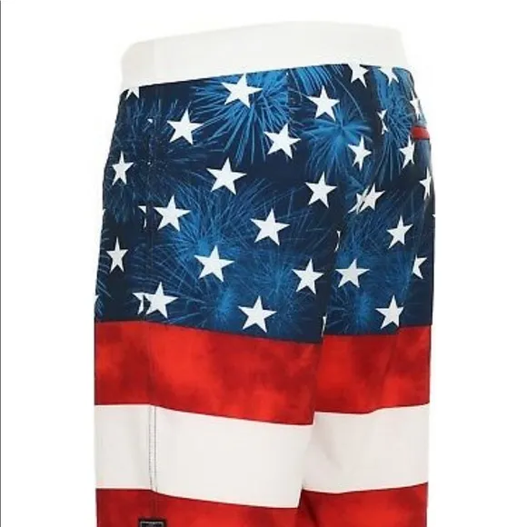 &gt;💙ERA BOARDSHORT USA FLAG TEAM STRIPES STARS STRETCH SWIM SHORT BRAND NEW VANS
