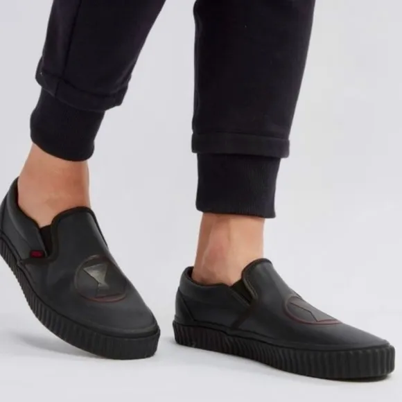 &gt;👩MARVEL AVENGERS BLACK WIDOW RED INSOLE CLASSIC SLIP-ON BRAND NEW VANS UNISEX