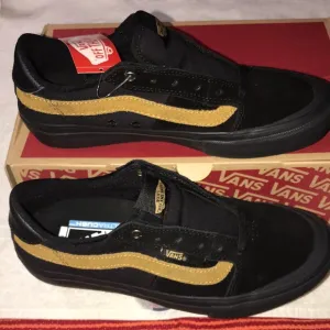&gt;Ⓜ️STYLE 112 PRO BLACK/CUMIN WOLD’S 🌎#1 SKATEBOARD SHOES LOW TOP BRAND NEW VANS