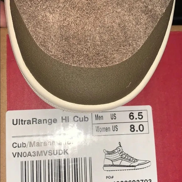 &gt;Ⓜ️ULTRARANGE HI TOP HAIRY SUEDE CUB/MARSHMALLOW ULTRA PADDED TONGUE BRAND🆕VANS
