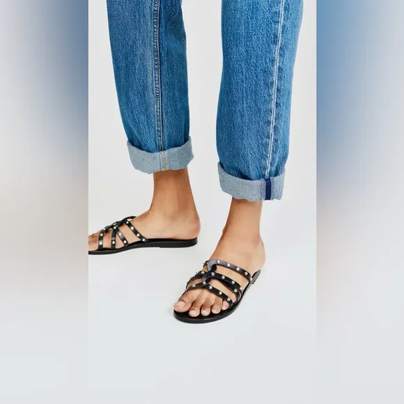 Ancient Greek Sandals RARE Ravekka Rivets in Black, size 38 ( 7 - 7.5 ) $310