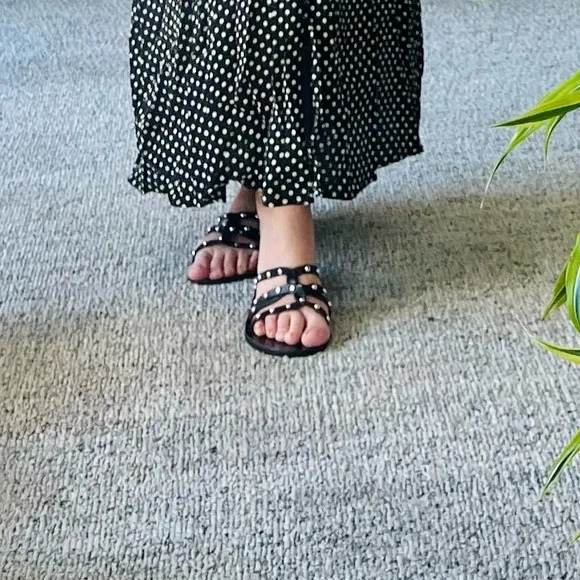 Ancient Greek Sandals RARE Ravekka Rivets in Black, size 38 ( 7 - 7.5 ) $310