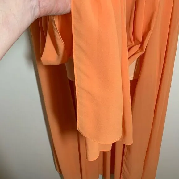 Anthropologie: Maeve, Medium creamsicle maxi skirt zocalo baletcore pleated slit