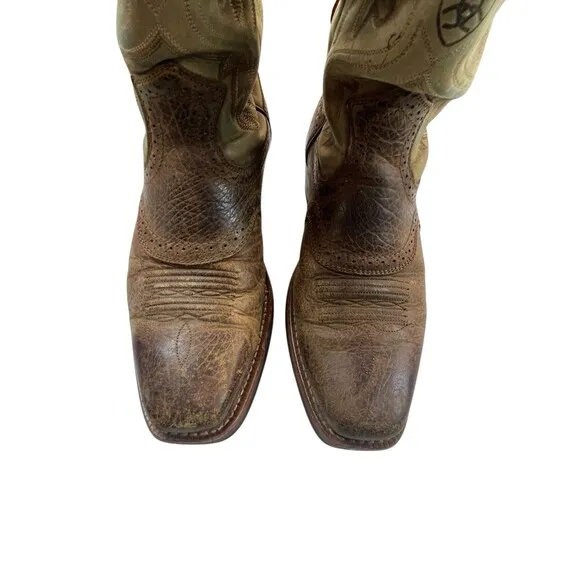 Ariat 34828 Brown Leather Cowboy Western Boots sz 9 EE Country Ranch workwear