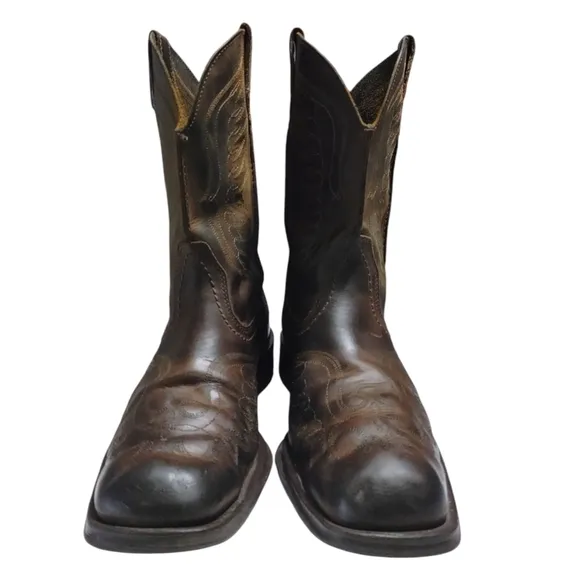 Ariat 9D Rambler Phoenix Dark Distressed Brown Leather Western Boot Men Size 8.5