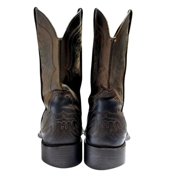 Ariat 9D Rambler Phoenix Dark Distressed Brown Leather Western Boot Men Size 8.5