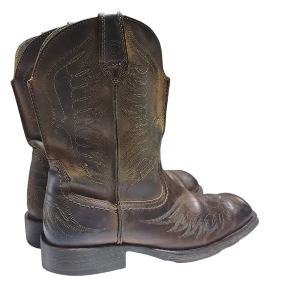 Ariat 9D Rambler Phoenix Dark Distressed Brown Leather Western Boot Men Size 8.5