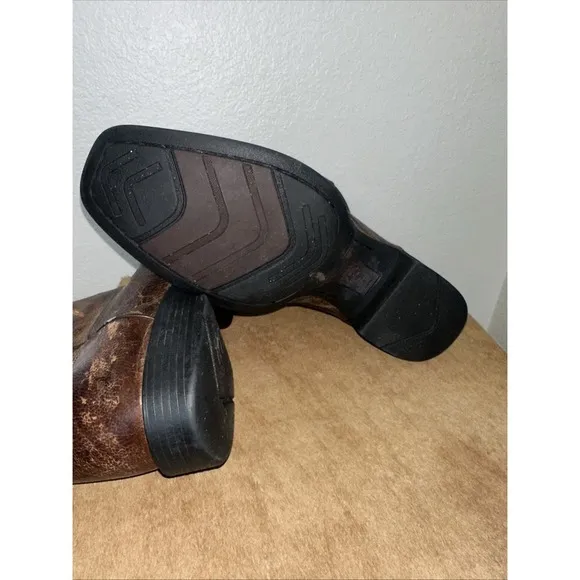 Ariat Cowboy Boots Sz 13D‎ Heritage R Toe Western Distressed Brown