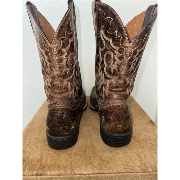 Ariat Cowboy Boots Sz 13D‎ Heritage R Toe Western Distressed Brown