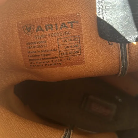 Ariat Heritage Roper Boots 10002280 Black Leather Men 9.5 Western Cowboy Pull-On