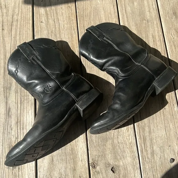 Ariat Heritage Roper Boots 10002280 Black Leather Men 9.5 Western Cowboy Pull-On
