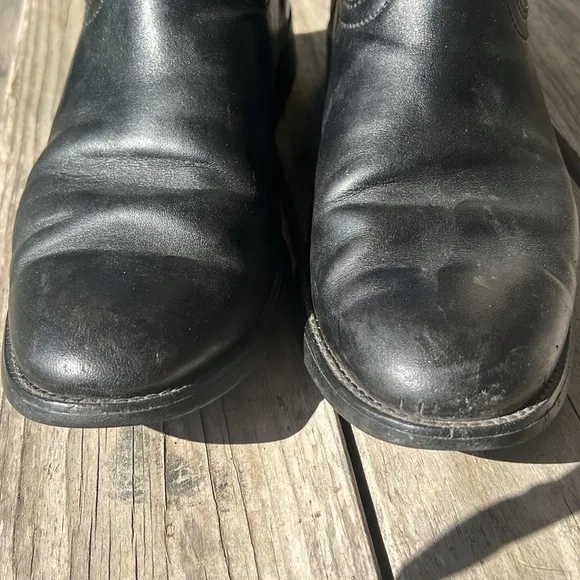 Ariat Heritage Roper Boots 10002280 Black Leather Men 9.5 Western Cowboy Pull-On