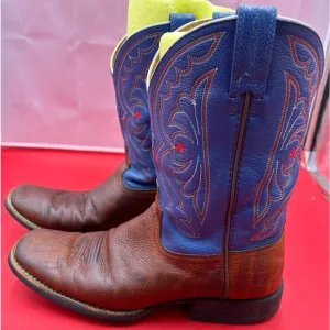 Ariat men 5.5 quick draw blue cowboy boots