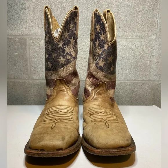 Ariat Men's Circuit Proud American Flag Western‎ Boot Wide Square Toe Size 8.5D