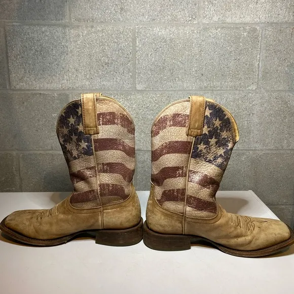 Ariat Men's Circuit Proud American Flag Western‎ Boot Wide Square Toe Size 8.5D