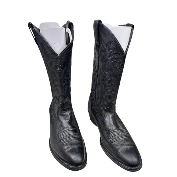 Ariat Men’s Heritage Black Leather Western Cowboy Boot Size US  10.5 D