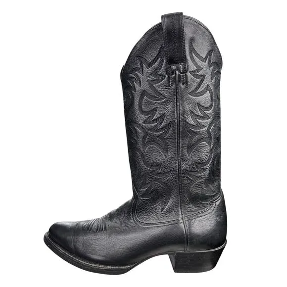 Ariat Men’s Heritage Black Leather Western Cowboy Boot Size US  10.5 D