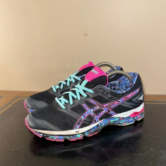ASICS GEL-PHOENIX 8 Confetti Tye Die Paint Splash Black Pink Women’s Size 8.5