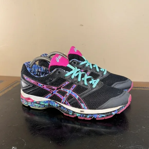ASICS GEL-PHOENIX 8 Confetti Tye Die Paint Splash Black Pink Women’s Size 8.5