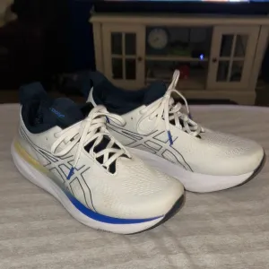 Asics White and Blue Athletic Shoes for Performance
