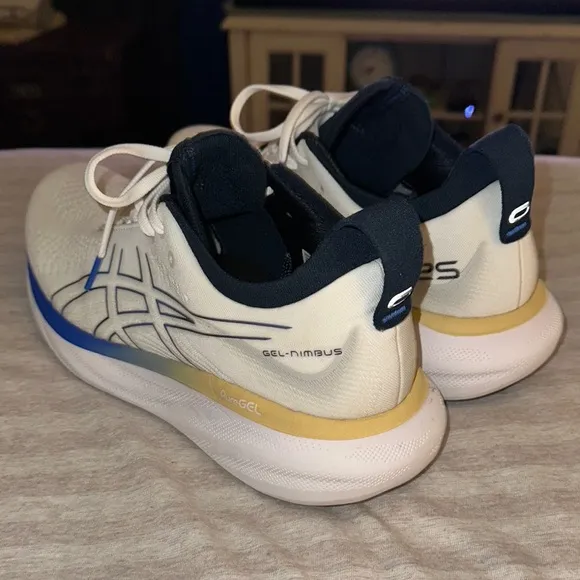 Asics White and Blue Athletic Shoes for Performance
