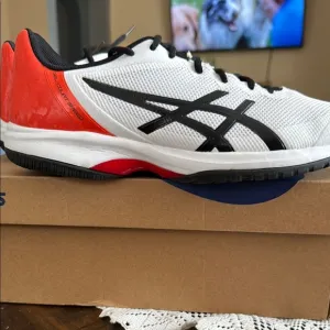 Asics White and Red Athletic Shoes for Performance