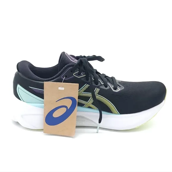 Asics Womens Kayano 30 Black/Glow Yellow Running Shoes Size 9 Asics 1012B357-300