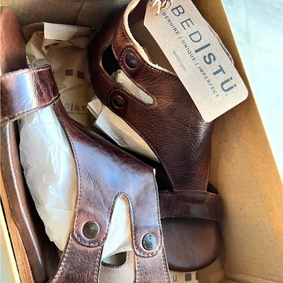 BED STU, SOTO, Size 7.5, Leather Sandals, Rich Deep, Brown, NWT! New in Box!