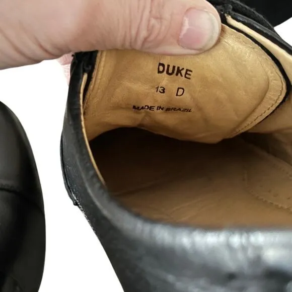 Belvedere Men 13  Studio Oxford Shoes Duke Black Leather Cap Toe Brazil Classic