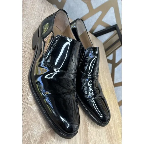 BENITO Dress SHOES SLIP ON LOAFERS GORE Patent LEATHER BLACK MEN 8.5