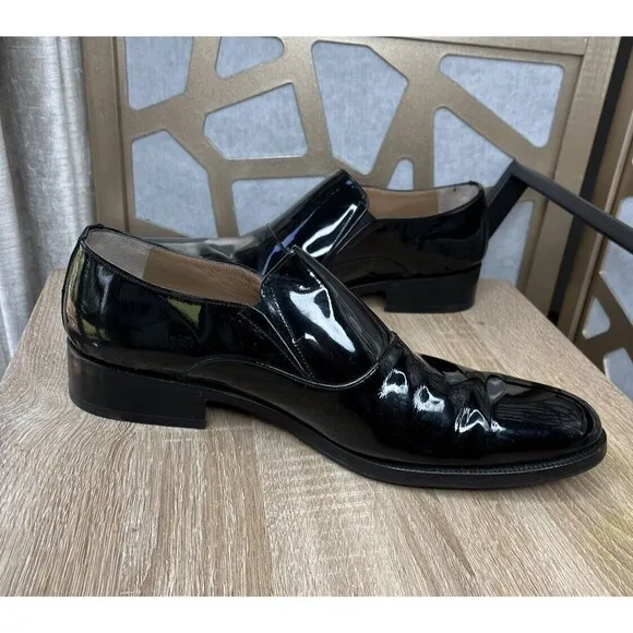 BENITO Dress SHOES SLIP ON LOAFERS GORE Patent LEATHER BLACK MEN 8.5
