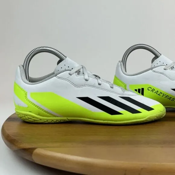 Big‎ Kids Adidas X Crazyfast.4 White Green Indoor Soccer Cleats Shoes Size 5 Y