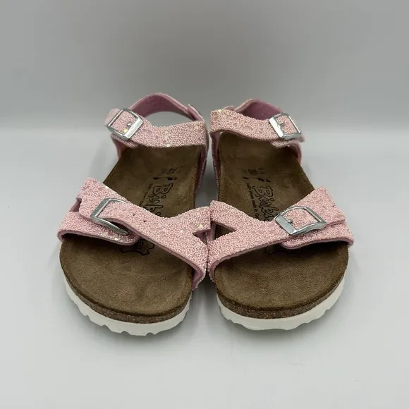 Birkenstock Birkis Sandals Kids Girls US C13 Open Toe Buckle Straps Sparkle Pink