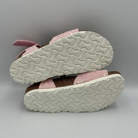 Birkenstock Birkis Sandals Kids Girls US C13 Open Toe Buckle Straps Sparkle Pink