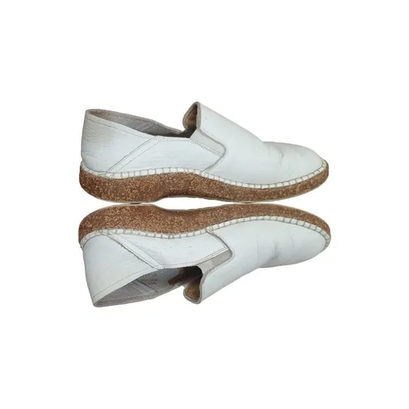 Birkenstock Callan White Pabbled Leather Slip on EU 38 Womens 7