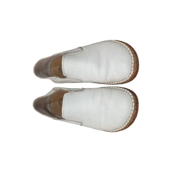 Birkenstock Callan White Pabbled Leather Slip on EU 38 Womens 7
