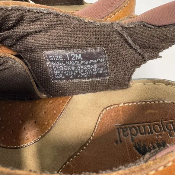 BJORNDAL MEN'S SANDALS HIKING WALKING SIZE LEATHER UPPER FISHERMAN SIZE 12M