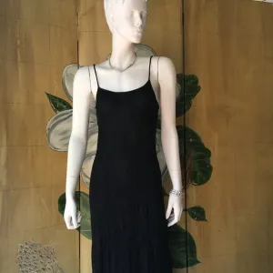 Black evening embroidered flowers &amp; black beads sheer chiffon long dress