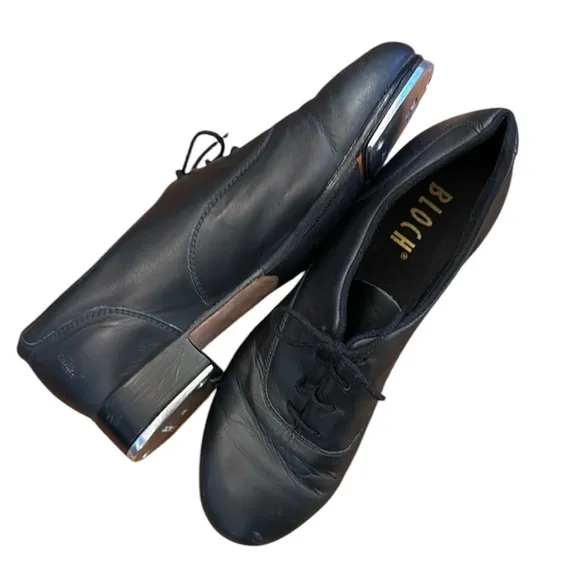 Bloch Women’s Respect #0 Shockwave Leather Tie Up Tap Dance Shoes Size 10M Black