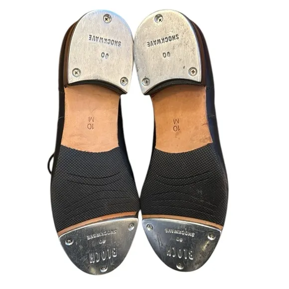 Bloch Women’s Respect #0 Shockwave Leather Tie Up Tap Dance Shoes Size 10M Black