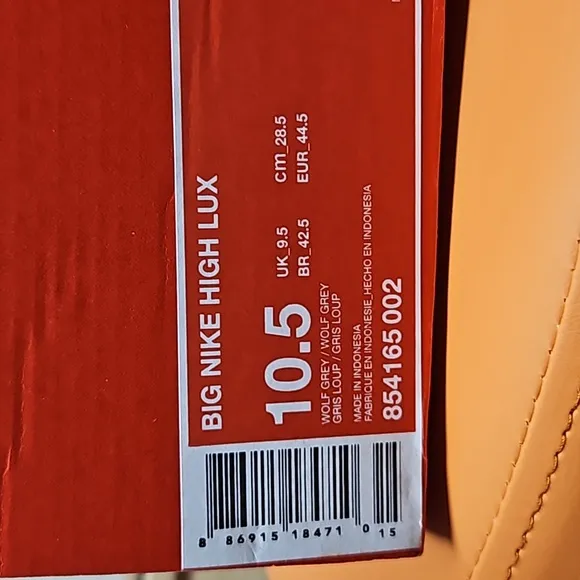 BN Nike High Lux Wolf Grey