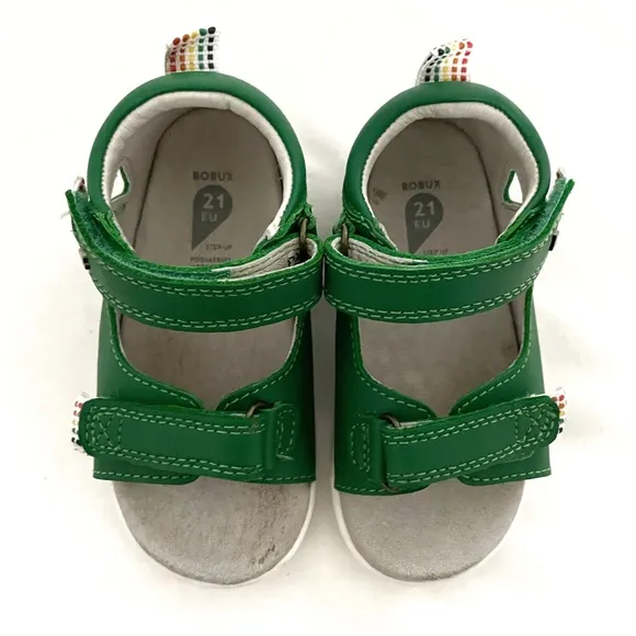 Bobux • emerald green open toe walking sandals • EU 21  US 5