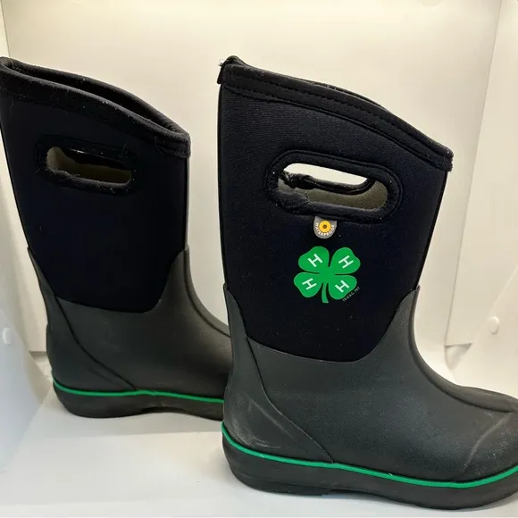 BOGS Classic II 4-H Kids 3 Season Insulated Snow Rain Boot Size 2 Youth black