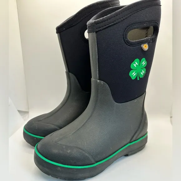 BOGS Classic II 4-H Kids 3 Season Insulated Snow Rain Boot Size 2 Youth black