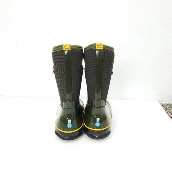 BOGS Kids Olive Green Unisex Classic High Waterproof Insulated Rubber Boots