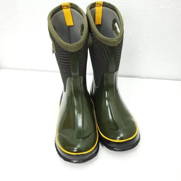 BOGS Kids Olive Green Unisex Classic High Waterproof Insulated Rubber Boots