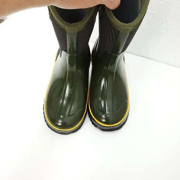 BOGS Kids Olive Green Unisex Classic High Waterproof Insulated Rubber Boots