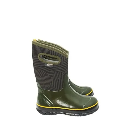 BOGS Kids Olive Green Unisex Classic High Waterproof Insulated Rubber Boots