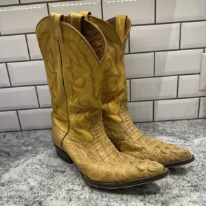 Botas Je-ver Crocodile Western Style Boots Mens 10 Toro Bronco Dress